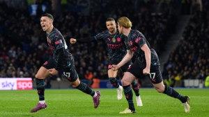 Brighton 0-4 Manchester City: Foden at the double as champions leapfrog Liverpool