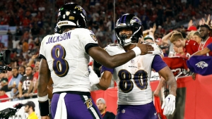Lamar Jackson&#039;s two touchdown passes lift the Ravens to 27-22 win against the Buccaneers