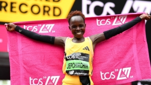Peres Jepchirchir smashes women’s-only world record to win London Marathon