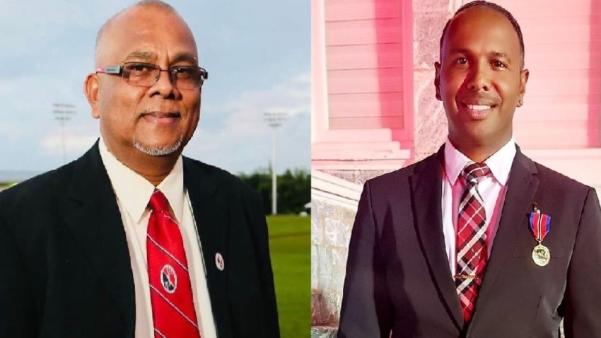 CWI vice-president Azim Bassarath and player-turned-commentator Samuel Badree awarded T&T's prestigious Hummingbird medals
