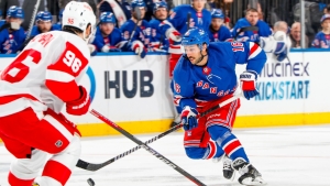 Rangers beat Red Wings to extend point streak to eight games