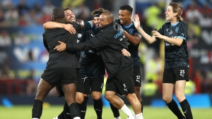 Bolt scores opener as England lose Soccer Aid yet again as celebrity clash raises millions for charity