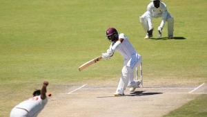 Kraigg Brathwaite batting against Zimbabwe.