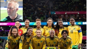 Jamaica&#039;s Reggae Girlz at the Fifa Women&#039;s World Cup. (Inset) Reggae Boyz Head coach Heimir Hallgrimsson.