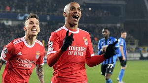 Club Brugge 0-2 Benfica: Joao Mario and Neres secure pole position in last-16 tie
