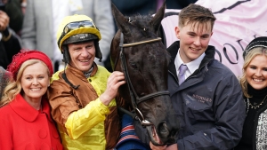 Galopin Des Champs on course for Punchestown, with owner Turley still in dreamland