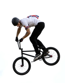 Kieran Reilly delivers emphatic bike drop after claiming BMX Freestyle Park gold