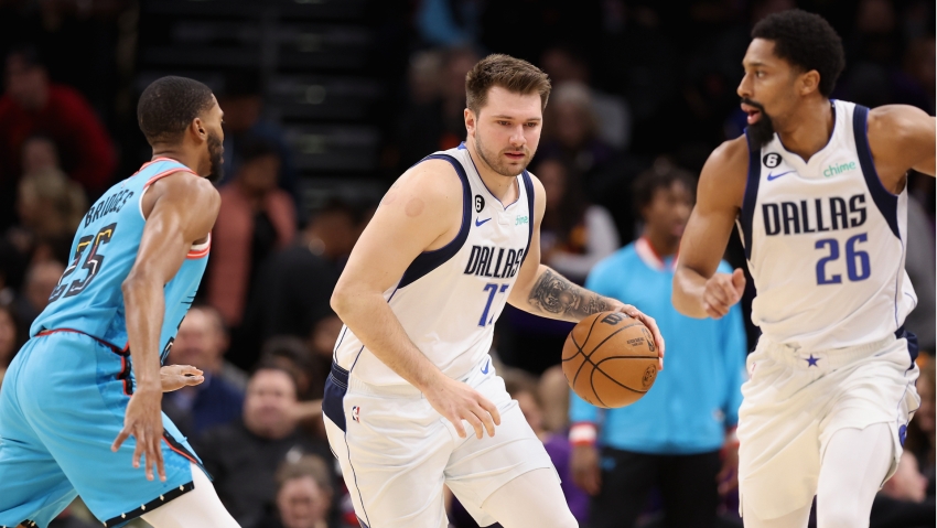 Doncic looked 'fine' and was 'smiling' after leaving early in the Mavs' win over the Suns
