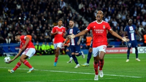 Paris Saint-Germain 1-1 Benfica: Joao Mario penalty cancels out Mbappe&#039;s record strike