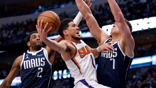 Watch Doncic And Booker Go Face-To-Face After Luka's Blown Layup