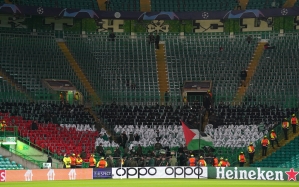 Celtic fans defy club and display Palestine flags at Atletico Madrid match
