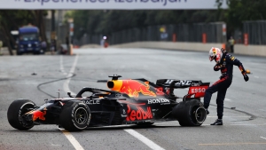Perez profits from Baku chaos after Verstappen crash and Hamilton error