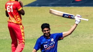 Gill hits maiden international century as India hold off Zimbabwe for series whitewash