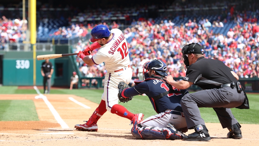 Schwarber hits two home runs in the Phillies&#039; extra-innings loss, Trout delivers for the Angels