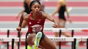 Ackera Nugent set a world-leading time in the preliminary round and returned to win her first national indoor title for Arkansas.