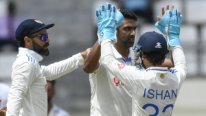 Ashwin takes 5-60 as West Indies skittled out for 150; India are 80-0 at stumps on opening day of first Test in Dominica