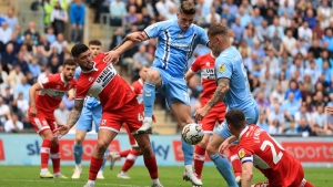 Coventry’s Mark Robins feels pressure is on Middlesbrough in play-off second leg