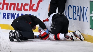 NHL: Devils star center Jack Hughes injured in loss to Blues