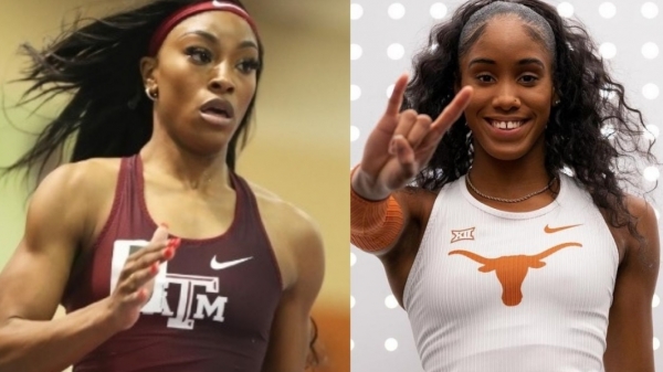 Young races to a world lead, Gittens out-jumps Distin at dual meet in Texas