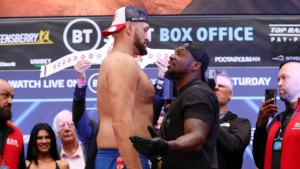 Fury and Whyte ready for &#039;war&#039; after champion weighs in under a stone heavier