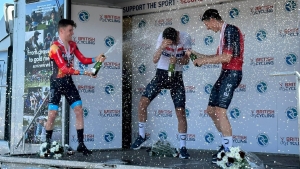 Teen Josh Tarling blows away field to become British men’s time trial champion