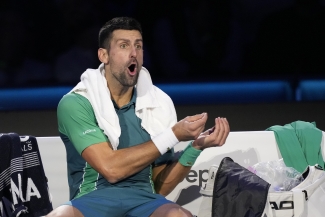 Jannik Sinner scores first career win against Novak Djokovic in Turin