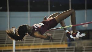 Lamara Distin won her second Jamaican high jump title at the JAAA/Puma National Senior and Junior Athletics Championships at the National Stadium.