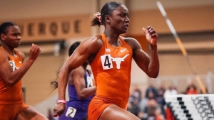 Alfred improved the NCAA record six times during the season and went under seven seconds three times.