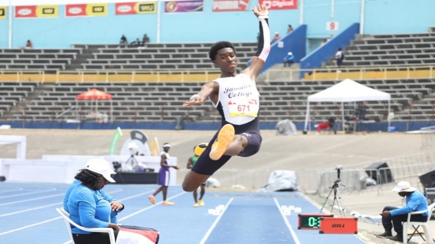 Edwards leads JC 1-2 in Class Two long jump to take early lead on day two at ISSA/GraceKennedy Boys and Girls Championships