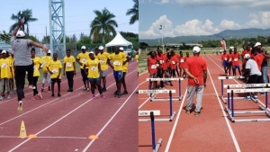 Student-athletes participating in the MVP Track Club training camps,