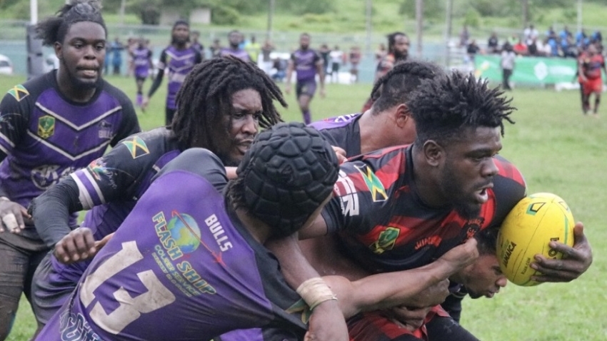 Red Sharks drub Bulls 40-16 for sixth consecutive hold on Jamaica Rugby League title