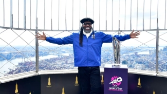 Gayle lights up New York’s Empire State Building to launch ‘Out of This World’ T20 World Cup Trophy Tour